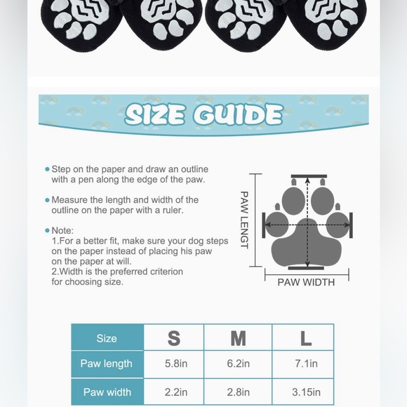 NWT Dog socks with grips and Velcro sz S 4 pack - Picture 6 of 6